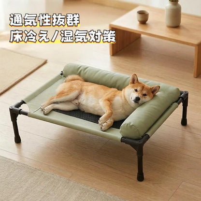ひんやり快適！通気メッシュ付きペット用エアフローベッド